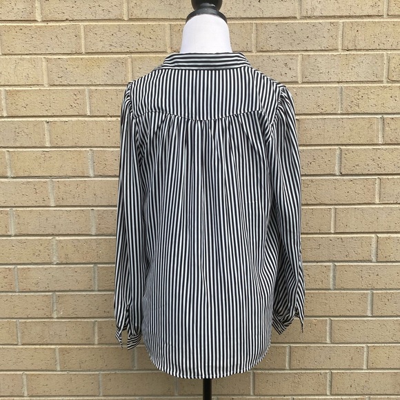 H&M Women Stripes Button Up Blouse Shirt AU8 - Picture 2 of 5